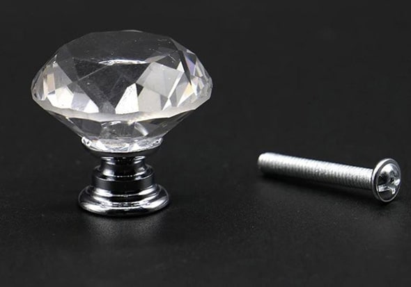 maner cristal diamant argintiu surub 22