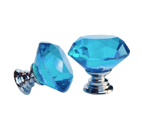 buton cristal albastru