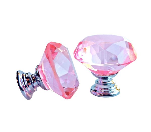buton cristal roz