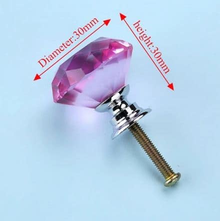 buton cristal roz dimensiuni 22