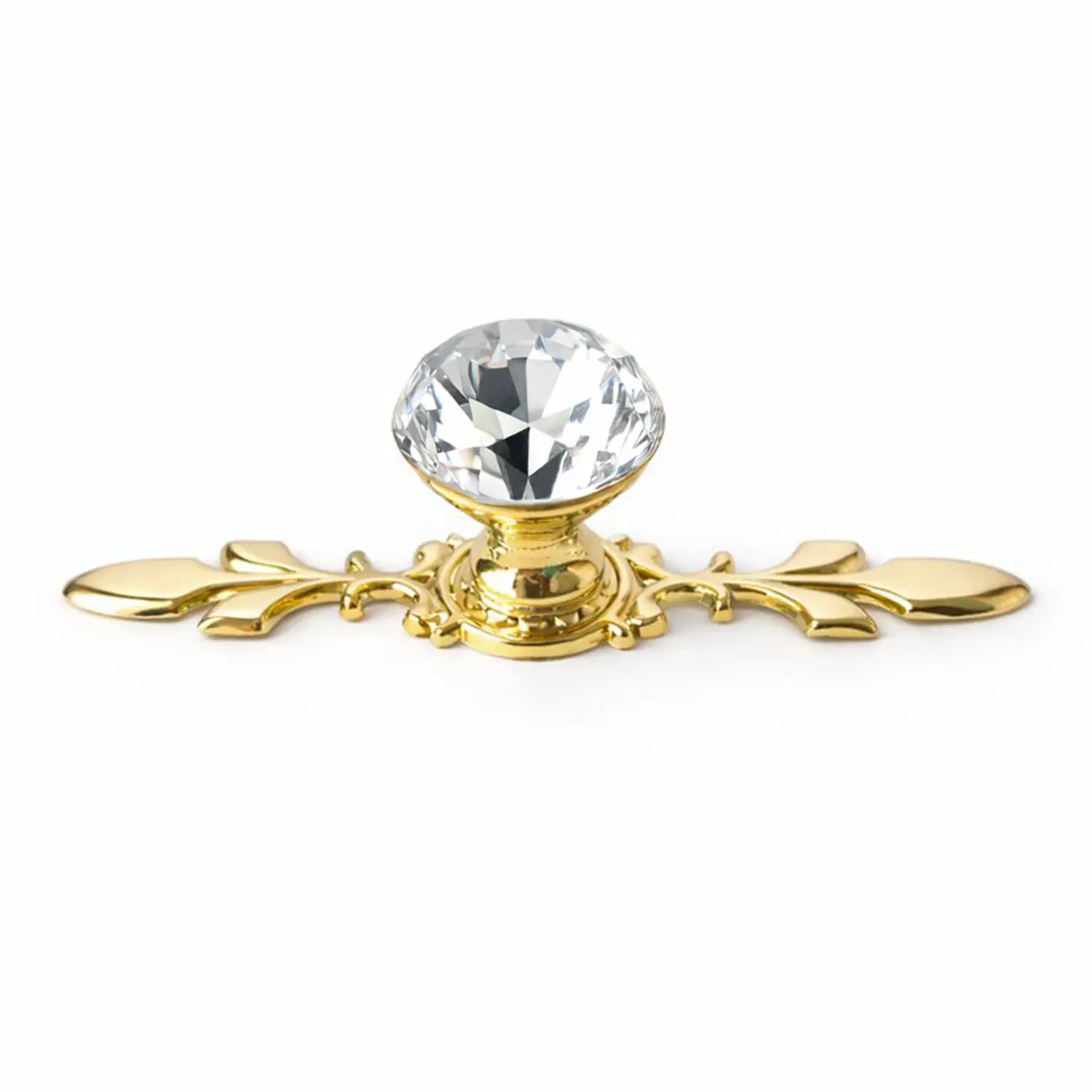 Maner buton mobila cromat cristal auriu - imagine 4