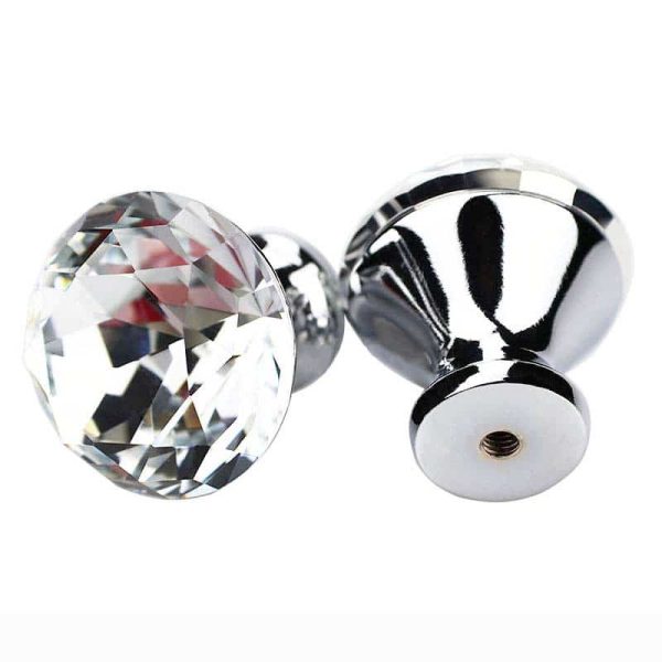 maner buton mobila cristal diamant cromat argintiu 22