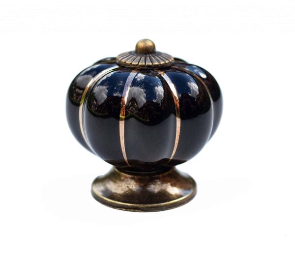 buton ceramic pumpkin negru 12