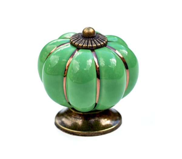 buton ceramic pumpkin verde 11