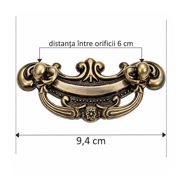 Maner mobila Antique vintage bronze - imagine 2