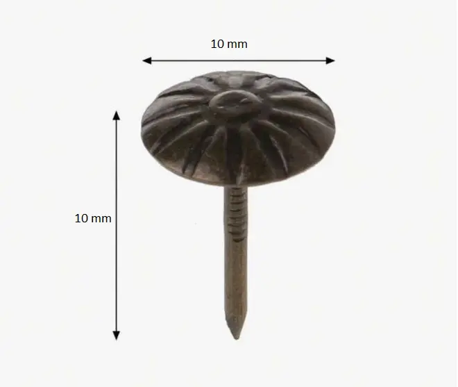 Pioneze decorative florale bronz, dimensiune 1 cm