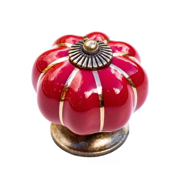 buton ceramic pumpkin rosu 22