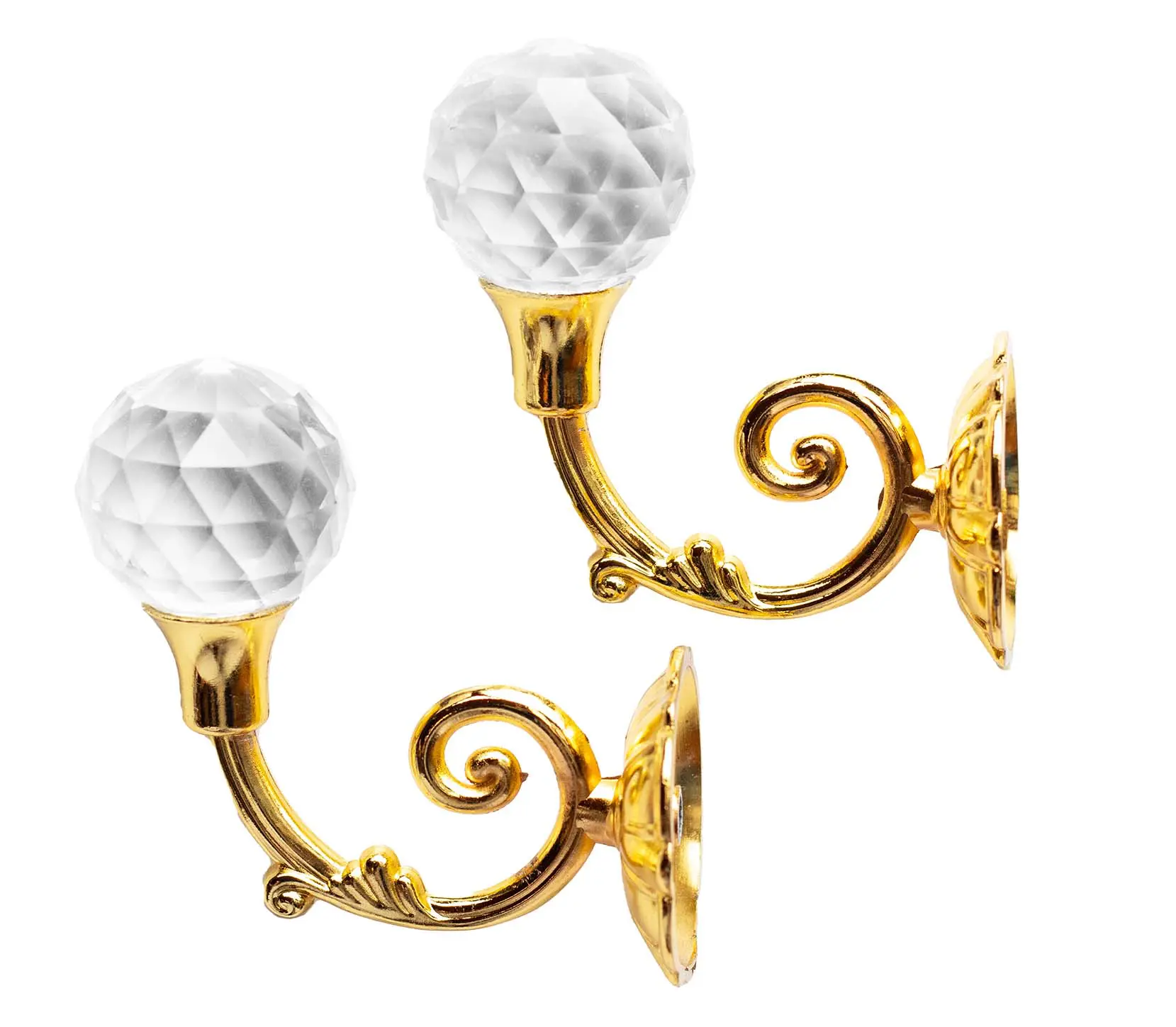 Carlig elegant pentru draperie, cu cristal rafinat și finisaj auriu luxos