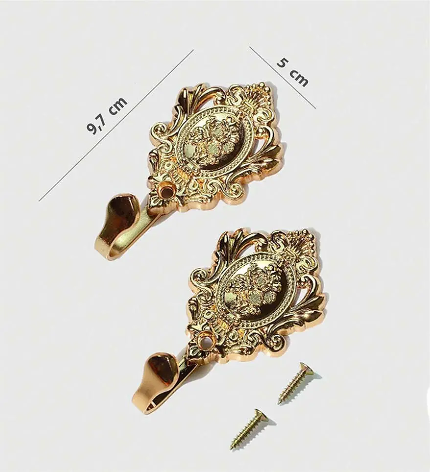 Set carlige metalice cuier antichizate aurii - imagine 3